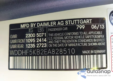 2014 Mercedes-Benz E 350 z USA, uszkodzony, nr VIN WDDHF5KB2EA828510